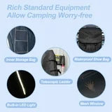 Naturnest Rooftop Tent Hard Shell, Easy Set Up Pop Up Tent for 2 Person Camping, Waterproof Windproof UV-Resistant Blackout Privacy 4 Season Tents for Truck, Jeep, SUV, Van, Trailer - Polaris Plus