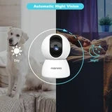 FEBFOXS 2K Baby Monitor Indoor Security Camera for Home Security