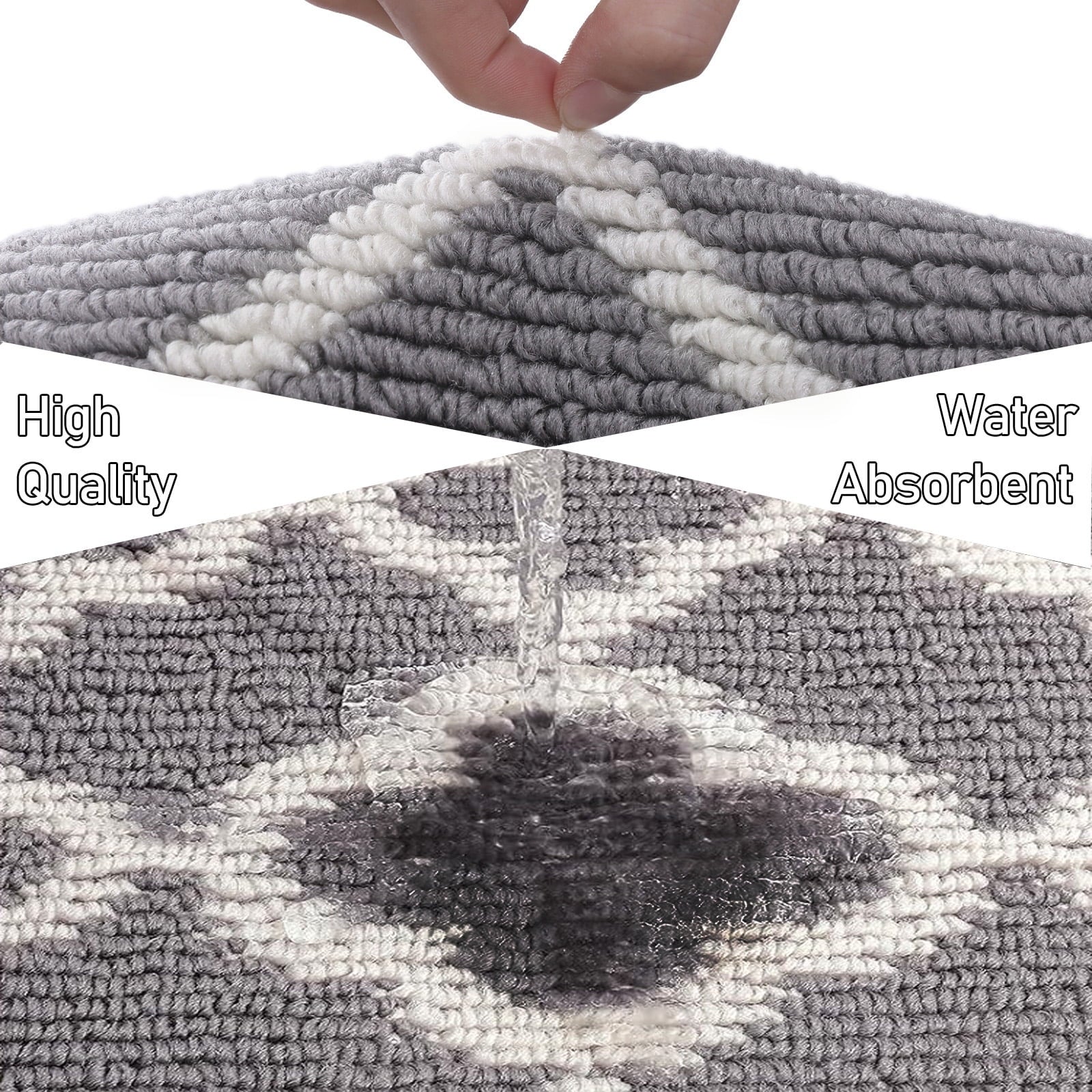 Yamaziot 20"x59" Runner Rug for Hallway Non Slip Carpet Washable Heavy Duty Kitchen Rugs, Door Mat Dirt Trapper Mat, Gray