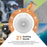Dreamegg White Noise Sound Machine Portable for Baby Adult Sleep 21 Soothing Sound Therapy for Home Travel