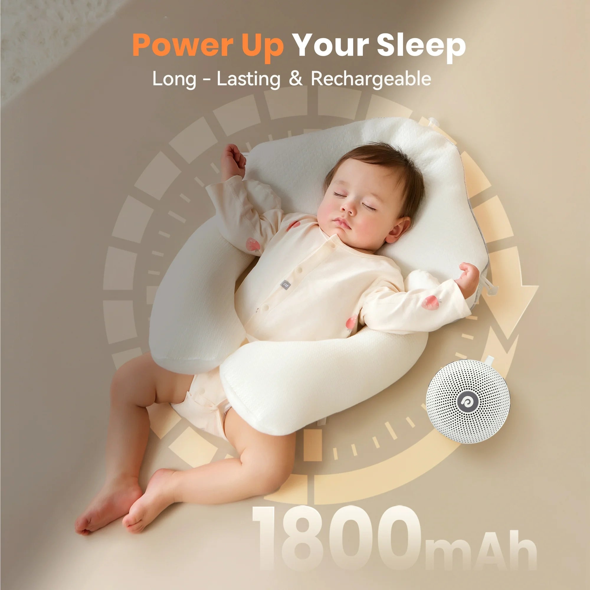 Dreamegg White Noise Sound Machine Portable for Baby Adult Sleep 21 Soothing Sound Therapy for Home Travel