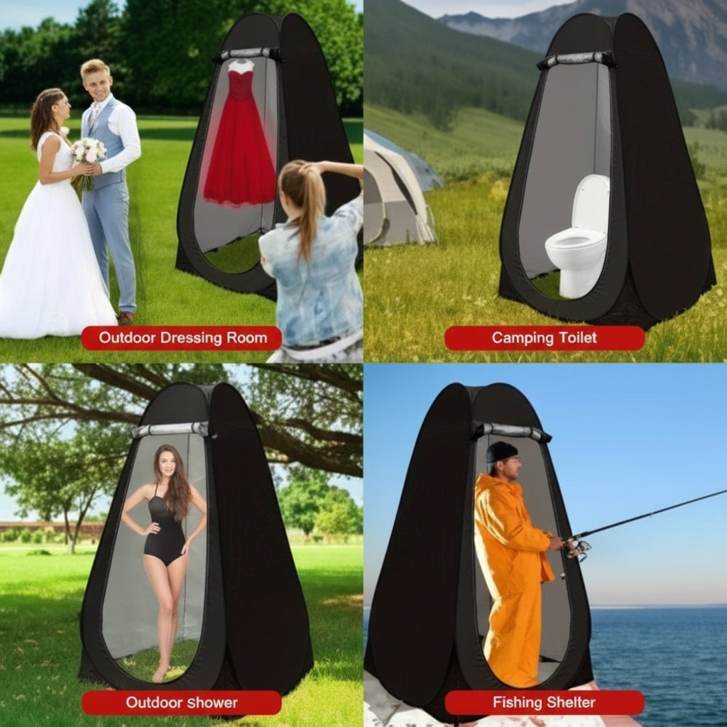 FANRUINA 2 Pack Pop Up Privacy Tent Camping Shower Set 5 Gallon Solar Shower Bag Waterproof Instant Setup For Hiking Fishing Beach Use Green Outdoor Shower Tent