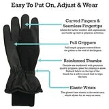 N'Ice Caps Men's Waterproof Thinsulate Gloves Winter Snow Ski Black Insulated Adults Male