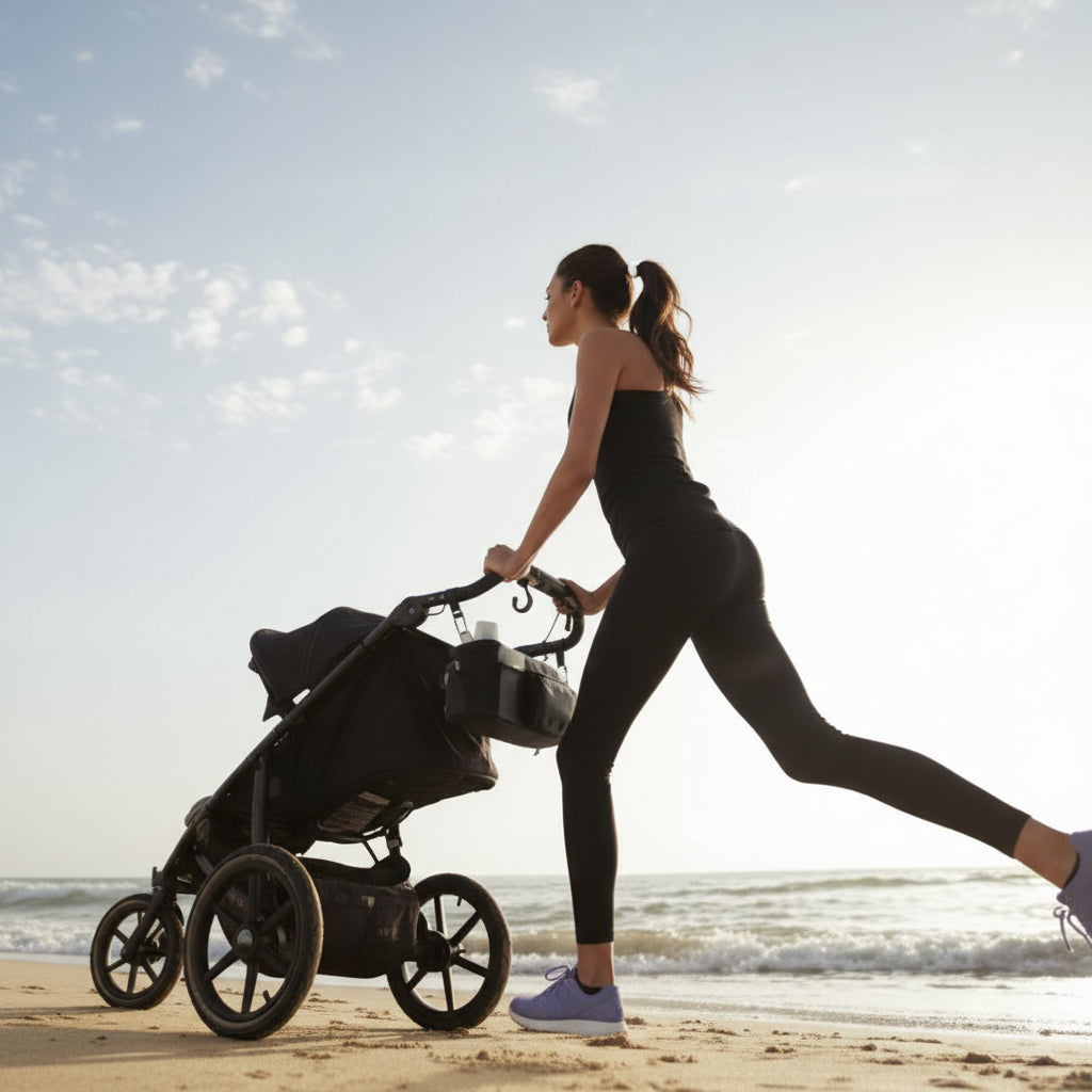 Momcozy Universal Stroller Organizer with Insulated Cup Holder & Shoulder Strap, Black