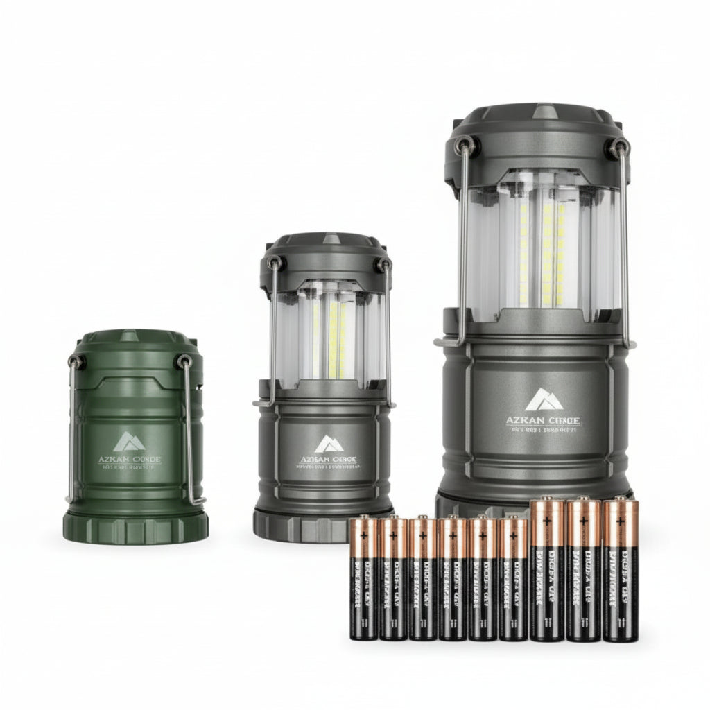 Ozark Trail LED Camping Lanterns 3 Pack with AAA & AA Batteries