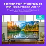 Roku Streaming Stick 4K - HDR & Dolby Vision Roku Streaming Device for TV with Voice Remote & Long-Range Wi-Fi - Free & Live TV