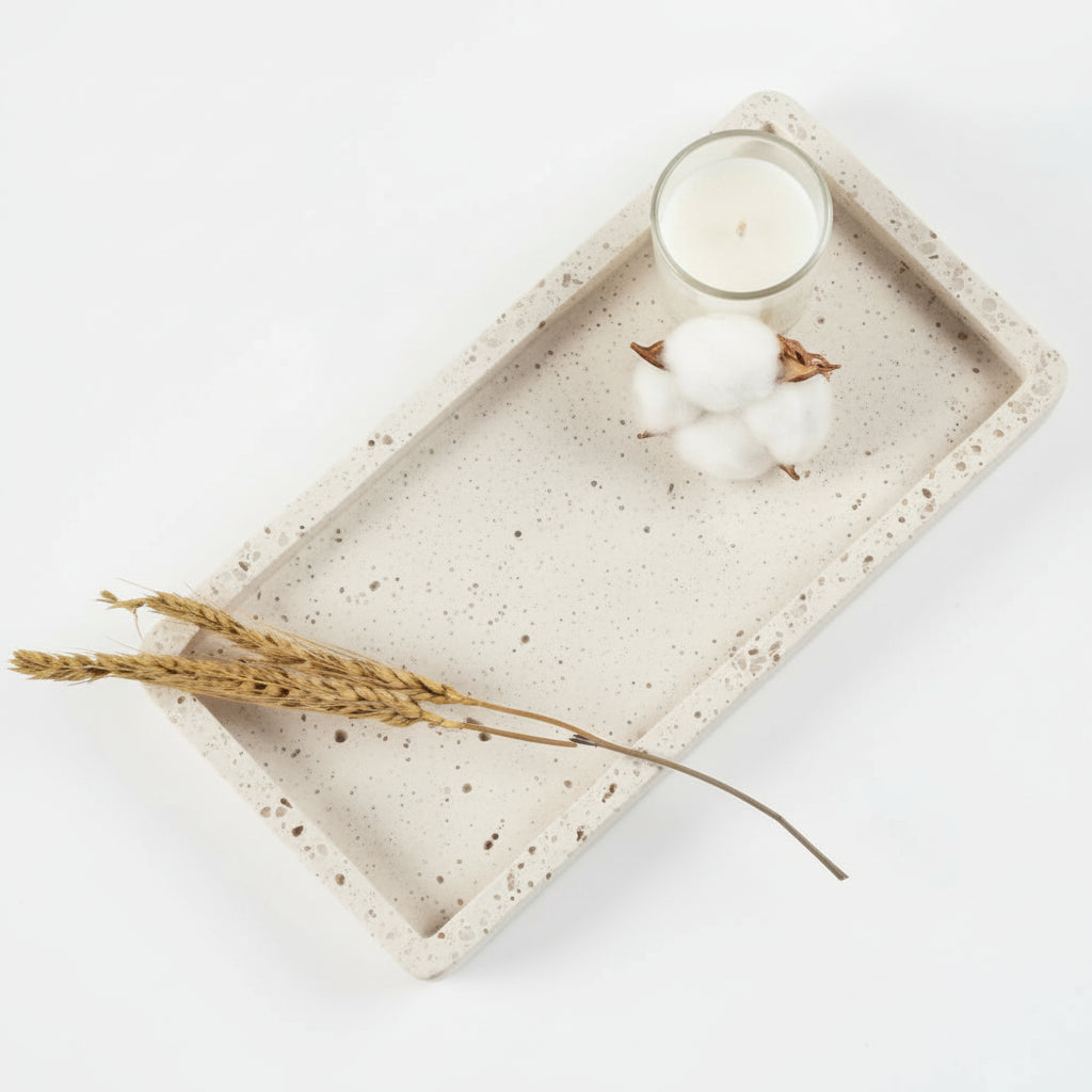 Organic Edge Porous Stone and Rugged Texture Unique Bath Accessories,Travertine Wastebasket