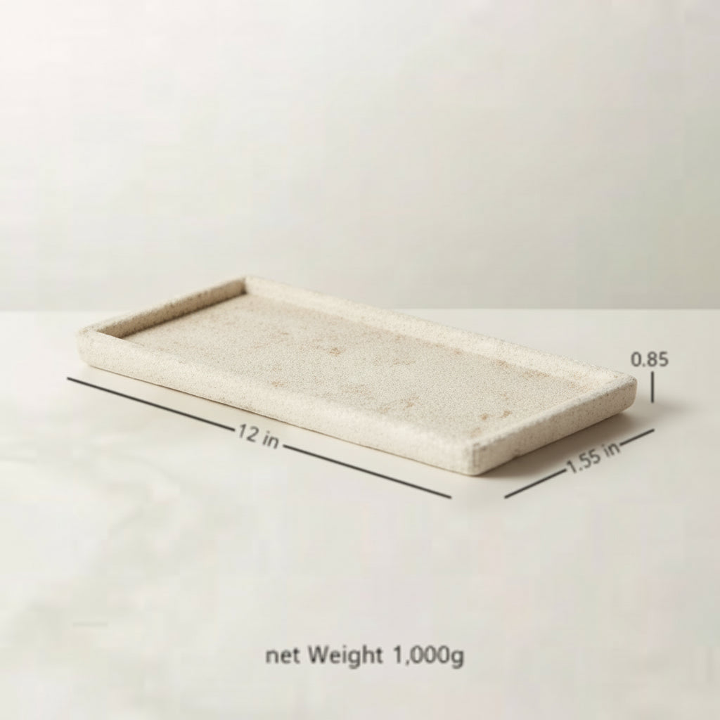 Organic Edge Porous Stone and Rugged Texture Unique Bath Accessories,Travertine Wastebasket